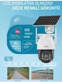 INOX-X12 4G 4MP 3.6mm 2560*1440 AOV E-SİMLİ BLACK LİGHT GECE RENKLİ SOLAR KAMERA  Ses algılama 20Mt  - 2